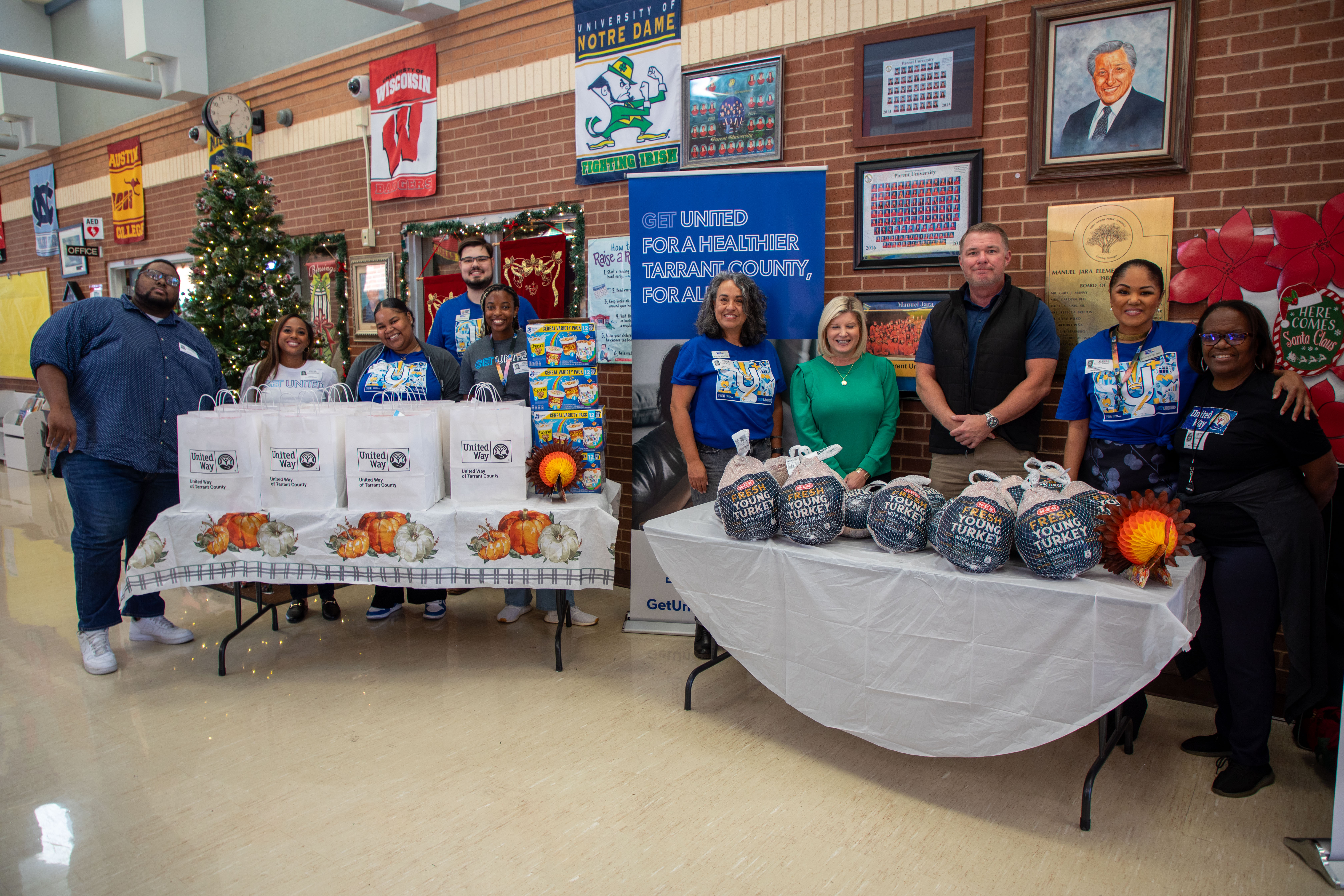 Emerging Leaders United hosts a turkey drive at Manuel Jara Elementary in Fort Worth