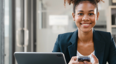 woman on computer