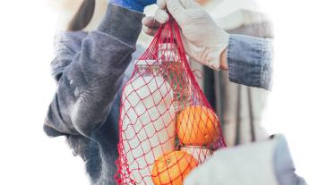 handing out food